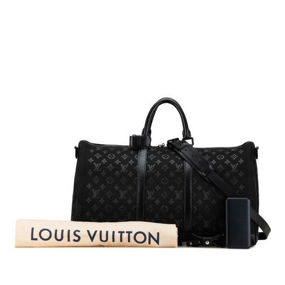 LOUIS VUITTON Monogram Light Up Keepall Bandouliere 50 Bag M44770 Black Canvas - Picture 9 of 10